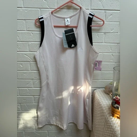 adidas | Dresses | Adidas Nwt Pink White Climalite Tennis Dress Size Large  | Poshmark
